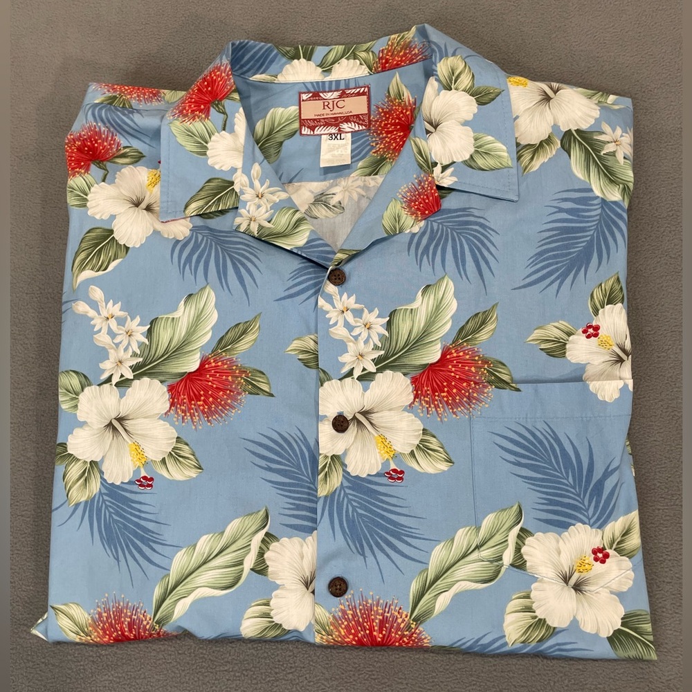 Rjc hawaii made hibiscus floral short sleeve shirt‎ 3xL